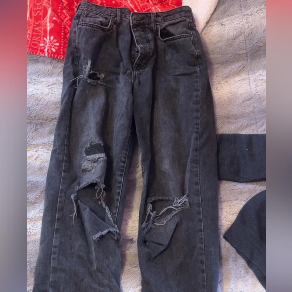 Forever 21 Black Ripped Jeans